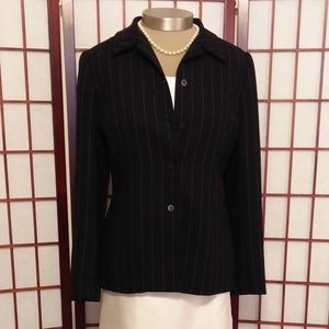 3/$18 CLOSET CLOSING BLACK PINSTRIPE CAREER BLAZER